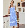 Ekouaer Nightgowns for Women Cotton Long Night Gowns Sleeveless Sleep Dress Victorian Nightdress Ladies Sleepwear XS-4XL(Birds Blue)