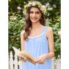 Ekouaer Nightgowns for Women Cotton Long Night Gowns Sleeveless Sleep Dress Victorian Nightdress Ladies Sleepwear XS-4XL(Blue)
