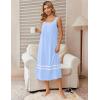 Ekouaer Nightgowns for Women Cotton Long Night Gowns Sleeveless Sleep Dress Victorian Nightdress Ladies Sleepwear XS-4XL(Blue)