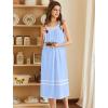 Ekouaer Nightgowns for Women Cotton Long Night Gowns Sleeveless Sleep Dress Victorian Nightdress Ladies Sleepwear XS-4XL(Blue)