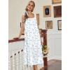 Ekouaer Nightgowns for Women Cotton Long Night Gowns Sleeveless Sleep Dress Victorian Nightdress Ladies Sleepwear XS-4XL(Blue Flowers White)