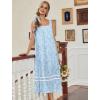 Ekouaer Nightgowns for Women Cotton Long Night Gowns Sleeveless Sleep Dress Victorian Nightdress Ladies Sleepwear XS-4XL(Floral Blue)