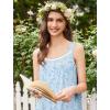 Ekouaer Nightgowns for Women Cotton Long Night Gowns Sleeveless Sleep Dress Victorian Nightdress Ladies Sleepwear XS-4XL(Floral Blue)