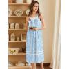 Ekouaer Nightgowns for Women Cotton Long Night Gowns Sleeveless Sleep Dress Victorian Nightdress Ladies Sleepwear XS-4XL(Floral Blue)