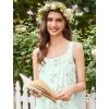 Ekouaer Nightgowns for Women Cotton Long Night Gowns Sleeveless Sleep Dress Victorian Nightdress Ladies Sleepwear XS-4XL(Floral Green)