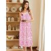 Ekouaer Nightgowns for Women Cotton Long Night Gowns Sleeveless Sleep Dress Victorian Nightdress Ladies Sleepwear XS-4XL(Floral Pink)