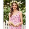 Ekouaer Nightgowns for Women Cotton Long Night Gowns Sleeveless Sleep Dress Victorian Nightdress Ladies Sleepwear XS-4XL(Floral Pink)