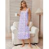 Ekouaer Nightgowns for Women Cotton Long Night Gowns Sleeveless Sleep Dress Victorian Nightdress Ladies Sleepwear XS-4XL(Floral Purple)