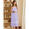 Ekouaer Nightgowns for Women Cotton Long Night Gowns Sleeveless Sleep Dress Victorian Nightdress Ladies Sleepwear XS-4XL(Floral Purple)