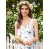 Ekouaer Nightgowns for Women Cotton Long Night Gowns Sleeveless Sleep Dress Victorian Nightdress Ladies Sleepwear XS-4XL(Flowers White)