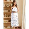 Ekouaer Nightgowns for Women Cotton Long Night Gowns Sleeveless Sleep Dress Victorian Nightdress Ladies Sleepwear XS-4XL(Flowers White)