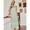 Ekouaer Nightgowns for Women Cotton Long Night Gowns Sleeveless Sleep Dress Victorian Nightdress Ladies Sleepwear XS-4XL(Light Green)