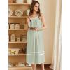 Ekouaer Nightgowns for Women Cotton Long Night Gowns Sleeveless Sleep Dress Victorian Nightdress Ladies Sleepwear XS-4XL(Light Green)
