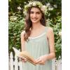 Ekouaer Nightgowns for Women Cotton Long Night Gowns Sleeveless Sleep Dress Victorian Nightdress Ladies Sleepwear XS-4XL(Light Green)