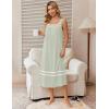 Ekouaer Nightgowns for Women Cotton Long Night Gowns Sleeveless Sleep Dress Victorian Nightdress Ladies Sleepwear XS-4XL(Light Green)