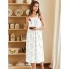 Ekouaer Nightgowns for Women Cotton Long Night Gowns Sleeveless Sleep Dress Victorian Nightdress Ladies Sleepwear XS-4XL(Little Flowers White)