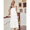 Ekouaer Nightgowns for Women Cotton Long Night Gowns Sleeveless Sleep Dress Victorian Nightdress Ladies Sleepwear XS-4XL(Little Flowers White)