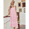 Ekouaer Nightgowns for Women Cotton Long Night Gowns Sleeveless Sleep Dress Victorian Nightdress Ladies Sleepwear XS-4XL(Pink)