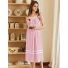 Ekouaer Nightgowns for Women Cotton Long Night Gowns Sleeveless Sleep Dress Victorian Nightdress Ladies Sleepwear XS-4XL(Pink)