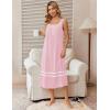 Ekouaer Nightgowns for Women Cotton Long Night Gowns Sleeveless Sleep Dress Victorian Nightdress Ladies Sleepwear XS-4XL(Pink)