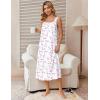 Ekouaer Nightgowns for Women Cotton Long Night Gowns Sleeveless Sleep Dress Victorian Nightdress Ladies Sleepwear XS-4XL(Pink Flower White)