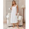 Ekouaer Nightgowns for Women Cotton Long Night Gowns Sleeveless Sleep Dress Victorian Nightdress Ladies Sleepwear XS-4XL(White)