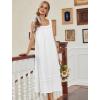 Ekouaer Nightgowns for Women Cotton Long Night Gowns Sleeveless Sleep Dress Victorian Nightdress Ladies Sleepwear XS-4XL(White)