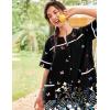 Ekouaer Nightgowns for Women House Dress with Pockets Short Sleeve Duster Moo Moos Button Down House Coat Sleepwear(Black Butterfly)