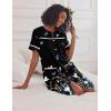 Ekouaer Nightgowns for Women House Dress with Pockets Short Sleeve Duster Moo Moos Button Down House Coat Sleepwear(Black Butterfly)