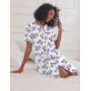 Ekouaer Nightgowns for Women House Dress with Pockets Short Sleeve Duster Moo Moos Button Down House Coat Sleepwear(White Flower)