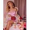 Ekouaer Nightgowns for Women Sexy Lingerie Silk Night Gowns Satin Babydoll Sleepwear Slip Lace Night Dress Sleepdress(Pink)