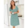 Ekouaer Nightgowns for Women Short Sleeve Moo Moos Ladies House Dress with Pockets Pleated Sleepshirts Soft Sleepwear(Green Flower)