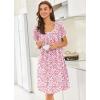 Ekouaer Nightgowns for Women Short Sleeve Moo Moos Ladies House Dress with Pockets Pleated Sleepshirts Soft Sleepwear(Pink Floral)