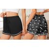 Ekouaer Pajama Shorts for Women 2026 Soft Sleep Shorts Casual Lounge Bottoms Comfy Pj Bottoms with Pockets(Black and Moon)