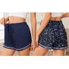 Ekouaer Pajama Shorts for Women 2026 Soft Sleep Shorts Casual Lounge Bottoms Comfy Pj Bottoms with Pockets(Navy and Star)