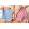 Ekouaer Pajama Shorts for Women 2026 Soft Sleep Shorts Casual Lounge Bottoms Comfy Pj Bottoms with Pockets(Pink and Blue)