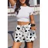 Ekouaer Pajama Shorts for Women 2026 Soft Sleep Shorts Casual Lounge Bottoms Comfy Pj Bottoms with Pockets(White Cow)