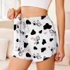 Ekouaer Pajama Shorts for Women 2026 Soft Sleep Shorts Casual Lounge Bottoms Comfy Pj Bottoms with Pockets(White Cow)