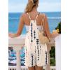Ekouaer Rompers for Women Summer Casual Sleeveless Spaghetti Strap Shorts Overalls Jumpsuits Beach Outfits with Pockets(Beige-tie Dye)