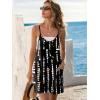 Ekouaer Rompers for Women Summer Casual Sleeveless Spaghetti Strap Shorts Overalls Jumpsuits Beach Outfits with Pockets(Black-tie Dye)