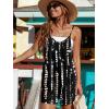 Ekouaer Rompers for Women Summer Casual Sleeveless Spaghetti Strap Shorts Overalls Jumpsuits Beach Outfits with Pockets(Black-tie Dye)