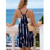 Ekouaer Rompers for Women Summer Casual Sleeveless Spaghetti Strap Shorts Overalls Jumpsuits Beach Outfits with Pockets(Blue-tie Dye)