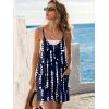 Ekouaer Rompers for Women Summer Casual Sleeveless Spaghetti Strap Shorts Overalls Jumpsuits Beach Outfits with Pockets(Blue-tie Dye)
