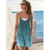 Ekouaer Rompers for Women Summer Casual Sleeveless Spaghetti Strap Shorts Overalls Jumpsuits Beach Outfits with Pockets(Blue-vine)