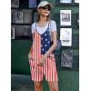 Ekouaer Rompers for Women Summer Casual Sleeveless Spaghetti Strap Shorts Overalls Jumpsuits Beach Outfits with Pockets(Flag Red)