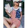 Ekouaer Rompers for Women Summer Casual Sleeveless Spaghetti Strap Shorts Overalls Jumpsuits Beach Outfits with Pockets(Flag Red)