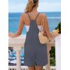 Ekouaer Rompers for Women Summer Casual Sleeveless Spaghetti Strap Shorts Overalls Jumpsuits Beach Outfits with Pockets(Flag-white)