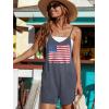 Ekouaer Rompers for Women Summer Casual Sleeveless Spaghetti Strap Shorts Overalls Jumpsuits Beach Outfits with Pockets(Flag-white)