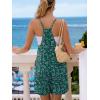 Ekouaer Rompers for Women Summer Casual Sleeveless Spaghetti Strap Shorts Overalls Jumpsuits Beach Outfits with Pockets(Green-floral)