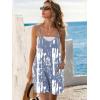 Ekouaer Rompers for Women Summer Casual Sleeveless Spaghetti Strap Shorts Overalls Jumpsuits Beach Outfits with Pockets(Light Blue-tie Dye)